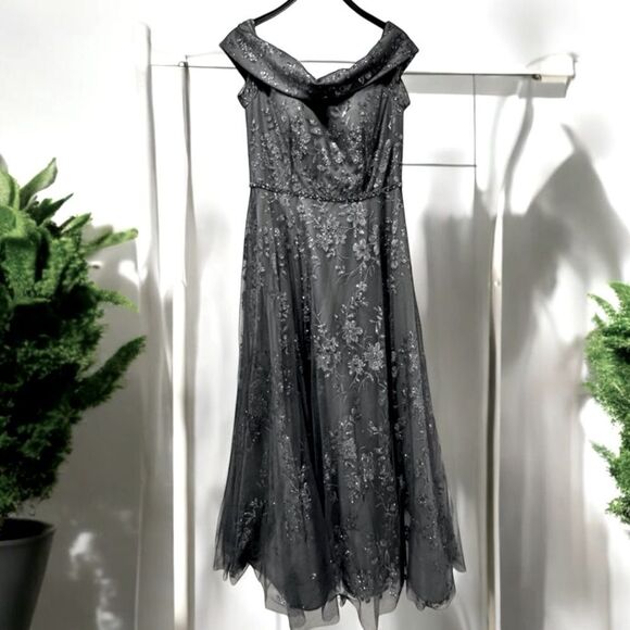 Jade Couture Mother of the Bride Dress. NEVER WORN. Iron Grey. Size 10 - Picture 1 of 16